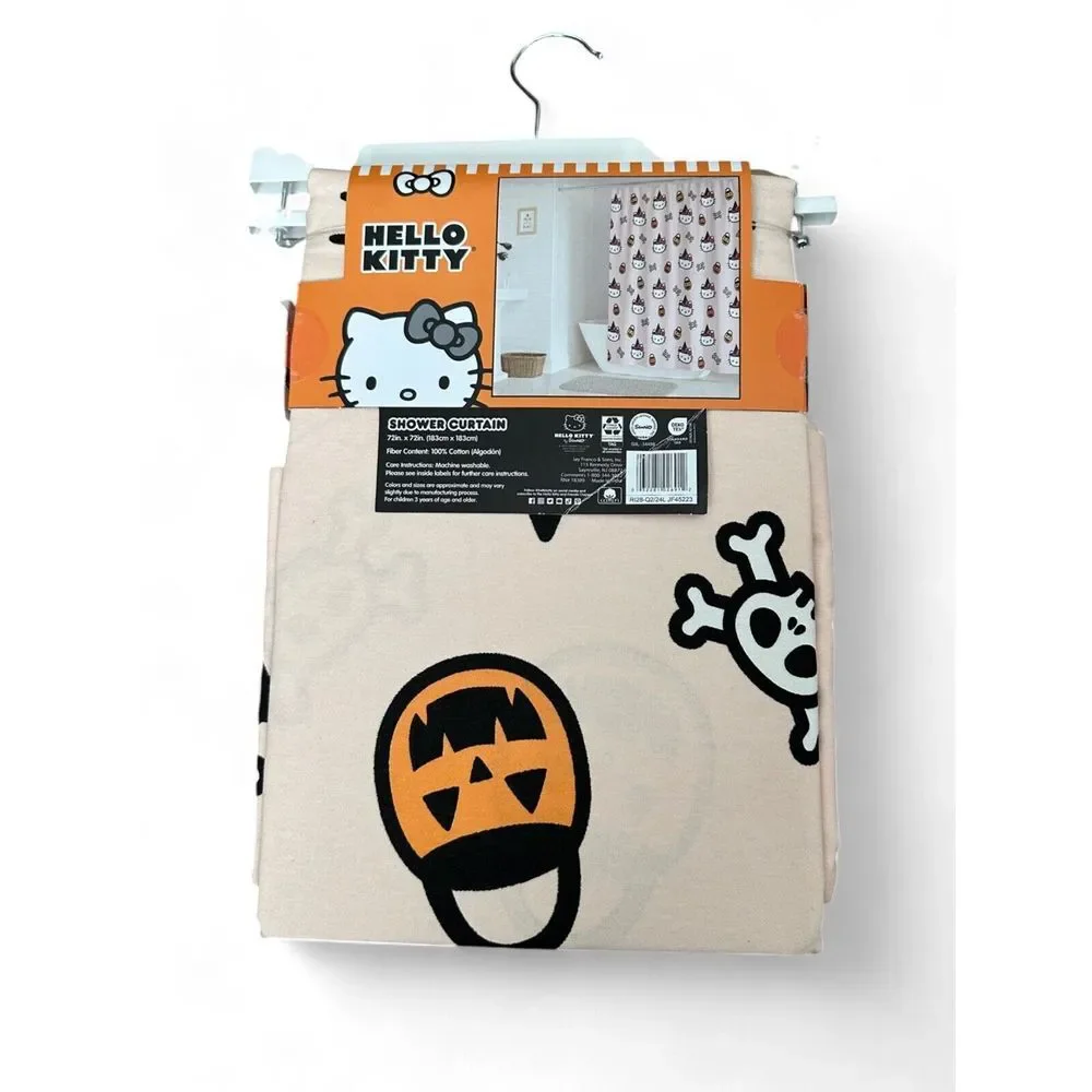 Hello Kitty‎ Sanrio Halloween Witch Cotton Shower Curtain 72x72